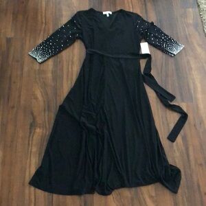 New Embellished Tie Waist Dress CHAUS